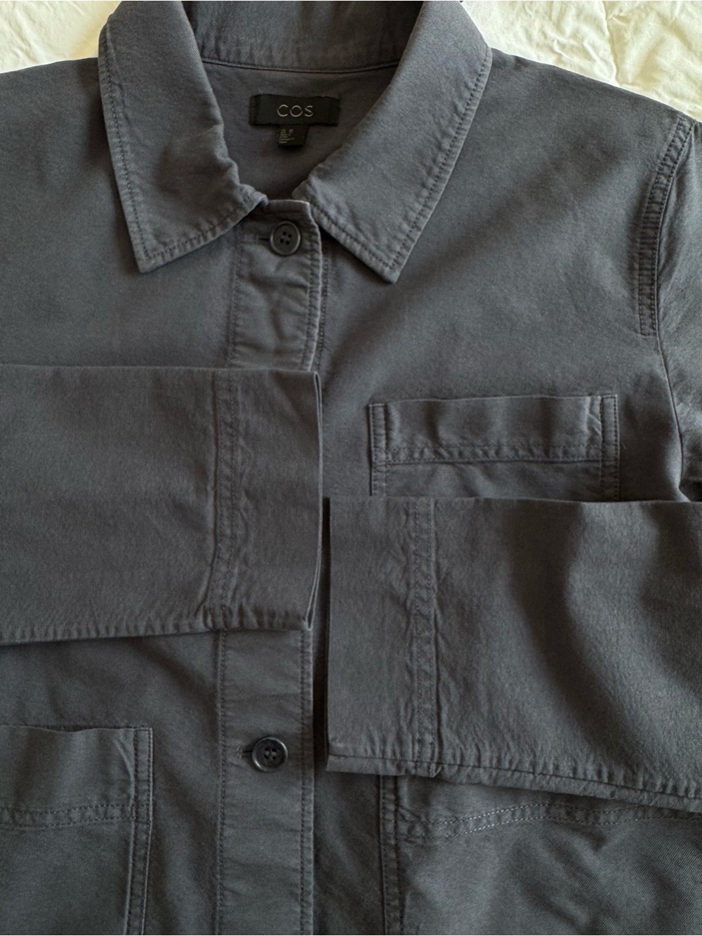 COS Navy Utility Button-Front Jacket - Picture 9 of 11